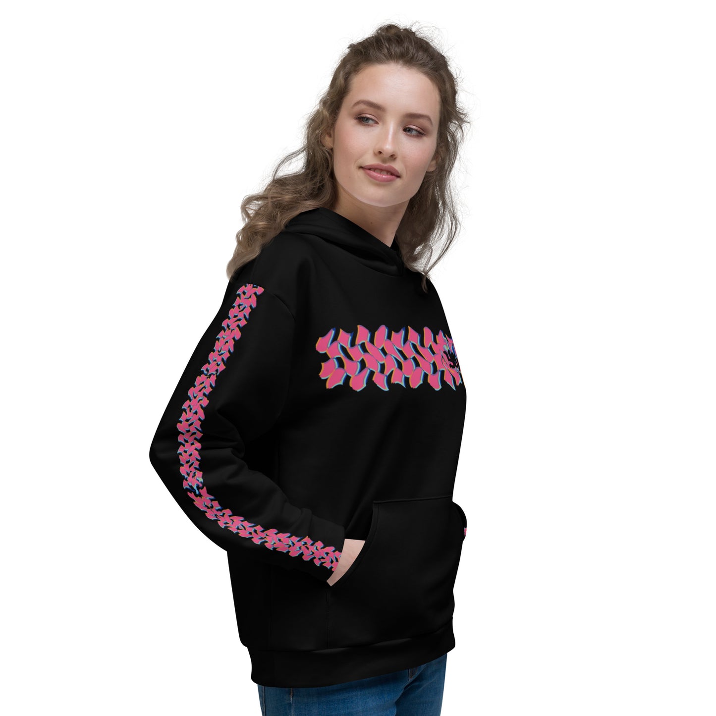 pink checka Hoodie